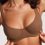Women's Underwire Balconette Bra Sandalwood Brown-2 @model_info:ES3