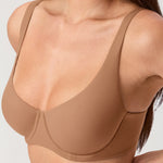 Women's Underwire Balconette Bra Gravel Beige @model_info:ESA3