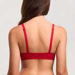 Women's Sexy Mesh Dotted Front Closure Bra Lipstick Red