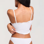 Women's Lace V Neck Double Lined Camisole Top White