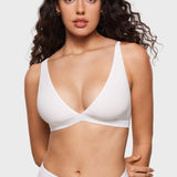 Women's Inbarely® Soft Deep V Triangle Bralette Brown Purple
