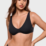 Women's Inbarely® Plus V Neck Unlined Bra - Wide Straps Black