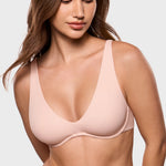 Women's Inbarely® Plus V Neck Unlined Bra - Wide Straps Gentle Rose