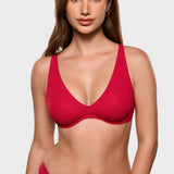 Women's Inbarely® Plus V Neck Unlined Bra - Wide Straps Lipstick Red