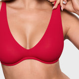 Women's Inbarely® Plus V Neck Unlined Bra - Wide Straps Lipstick Red