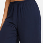 Modal Ribbed Wide Leg Casual Pants Moon Heather Grey