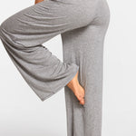 Modal Ribbed Wide Leg Casual Pants Twilight Gray