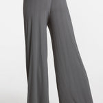 Modal Ribbed Wide Leg Casual Pants Black