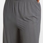 Modal Ribbed Wide Leg Casual Pants Black