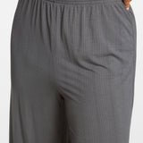 Modal Ribbed Wide Leg Casual Pants Black
