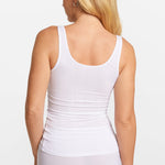 Modal Ribbed Sleeveless Lounge Tank White