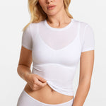 Modal Ribbed Short Sleeve Crew Neck T-Shirt Black