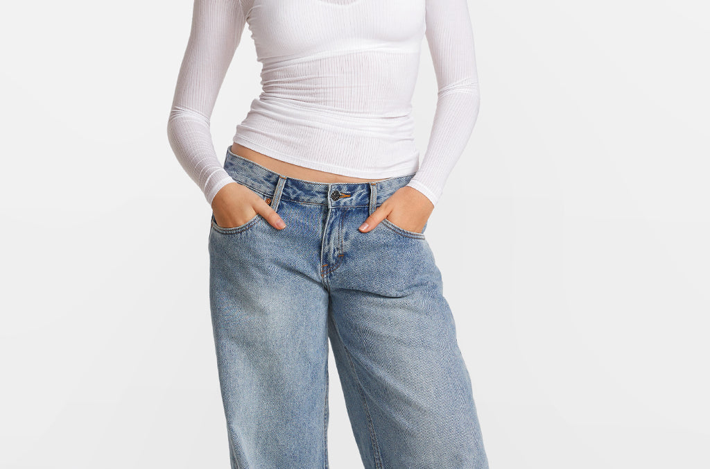 Modal Ribbed Long Sleeve Crew Neck T-Shirt White
