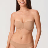 Women's Underwire Strapless Bra Natural @model_info:ESA4