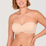 Women's Underwire Strapless Bra Beige @model_info:G1