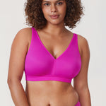 Women's Full Coverage Wireless Unlined Bra Rose Purple