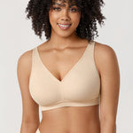 Women's Full Coverage Wireless Unlined Bra Beige