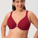 Women's Plunge Back Posture Bra Dark Red @model_info:ES3