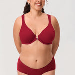 Women's Plunge Back Posture Bra Dark Red @model_info:ES4