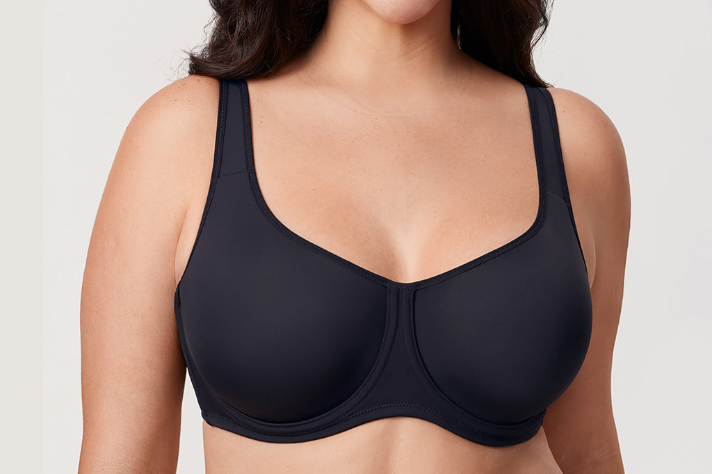 Women's Confishape® Supportive Full Coverage Bra - Underwire & Unlined Black