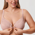 Women's Lace Front Closure Posture Bra Rose Smoked