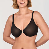 Women's Sheer Mesh Front Closure Posture Bra Black @model_info:G1