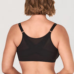 Women's Sheer Mesh Front Closure Posture Bra Black @model_info:G2