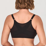 Women's Sheer Mesh Front Closure Posture Bra Black @model_info:G2