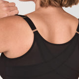Women's Sheer Mesh Front Closure Posture Bra Black @model_info:G4