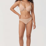 Women's Sheer Mesh Front Closure Posture Bra Beige @model_info:E4