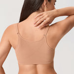Women's Sheer Mesh Front Closure Posture Bra Barely Buff @model_info:ESA2