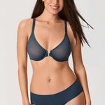 Women's Sheer Mesh Front Closure Posture Bra Sargasso @model_info:ESA5