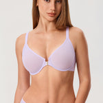 Women's Sheer Mesh Front Closure Posture Bra Orchid Hush @model_info:ESA1