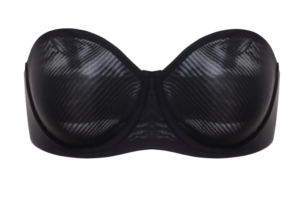 Women's Mesh Unlined Strapless Bra Brown Purple