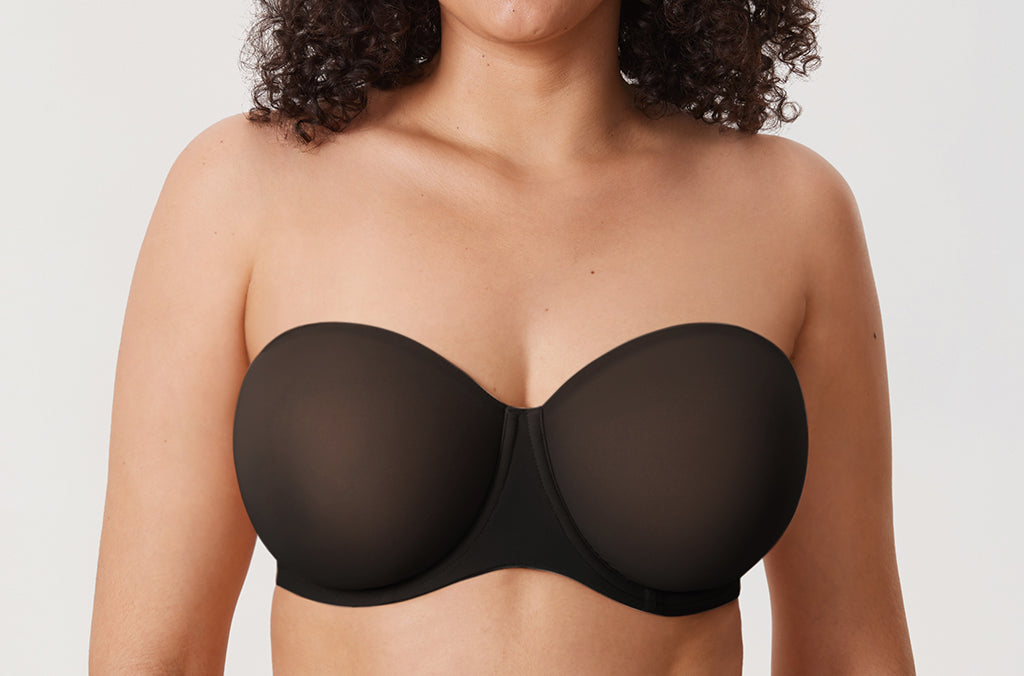 Women's Mesh Unlined Strapless Bra Brown Purple