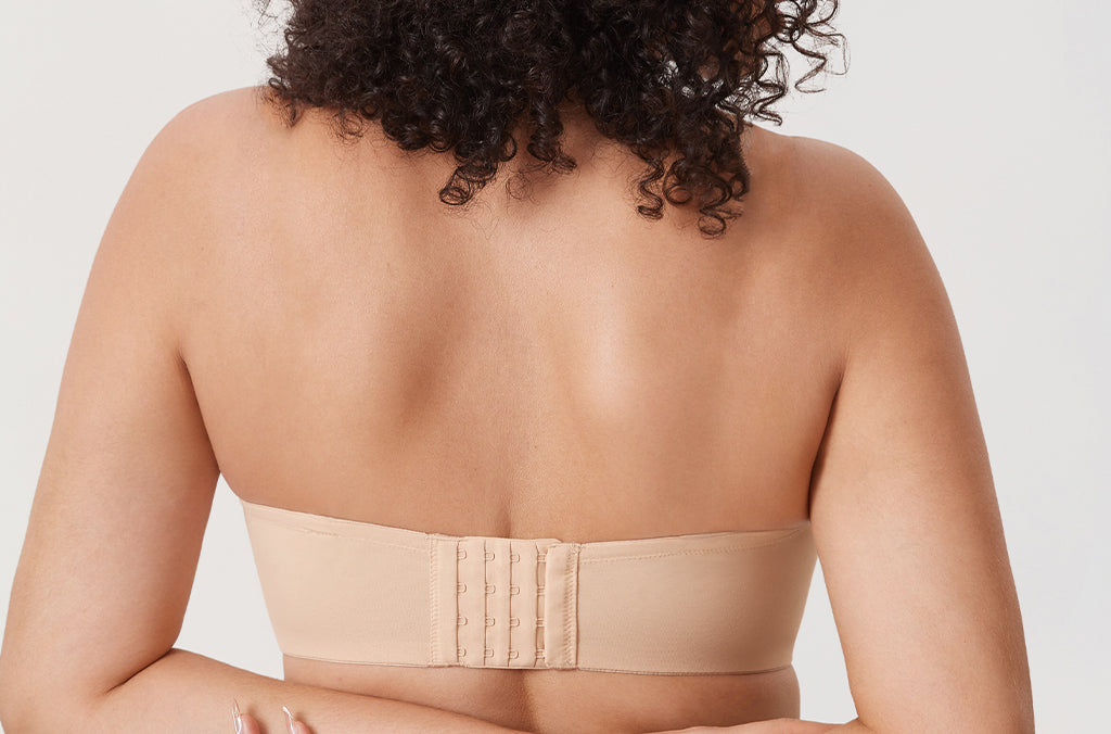Women's Mesh Unlined Strapless Bra Brown Purple