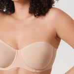 Women's Mesh Unlined Strapless Bra Brown Purple