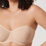 Women's Mesh Unlined Strapless Bra Brown Purple