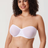 Women's Mesh Unlined Strapless Bra Brown Purple