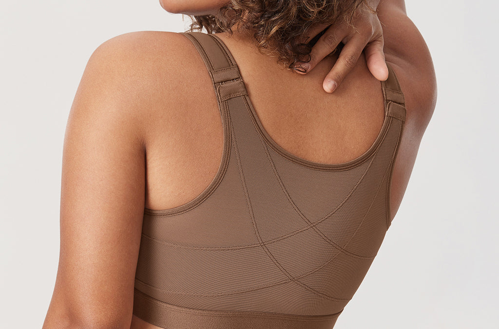 Women's Soft X-shaped Back Posture Bra Sandalwood Brown