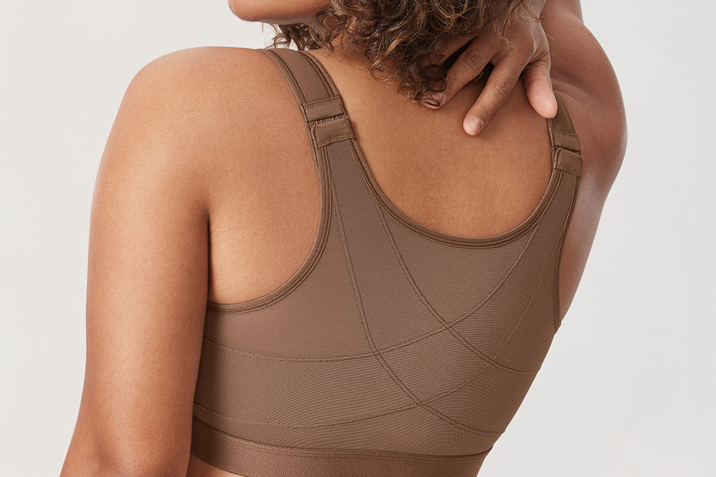 Women's Soft X-shaped Back Posture Bra Sandalwood Brown