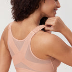 Women's Soft X-shaped Back Posture Bra Blush Beige