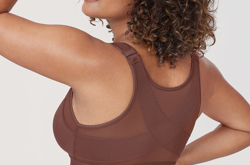 Women's X-shaped Back Posture Bra Brown Violet